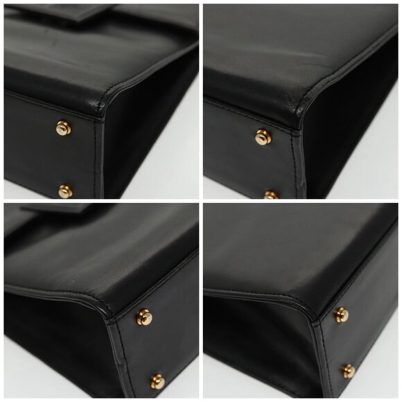 GIVENCHY Hand Bag Leather Black Gold Auth - Picture 16 of 16